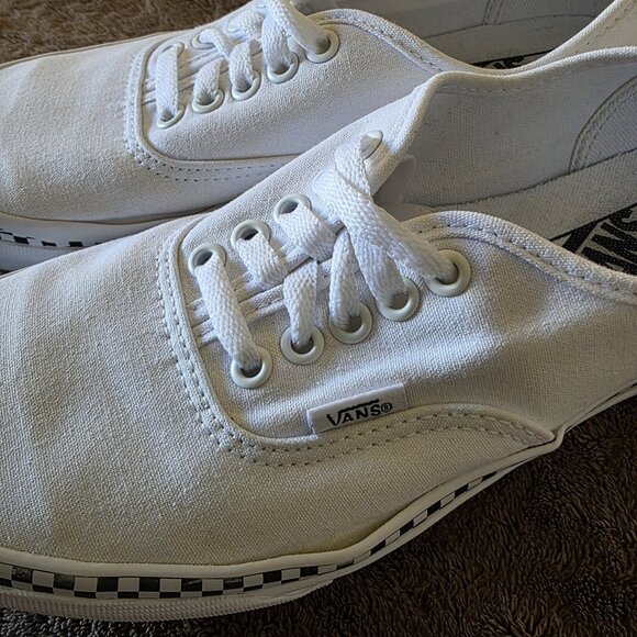 Vans Authentic Check Foxing True White Women’s 9 (Fits 8) Canvas Skate Shoes - Picture 11 of 13